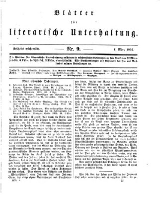 Blätter für literarische Unterhaltung Donnerstag 1. März 1855