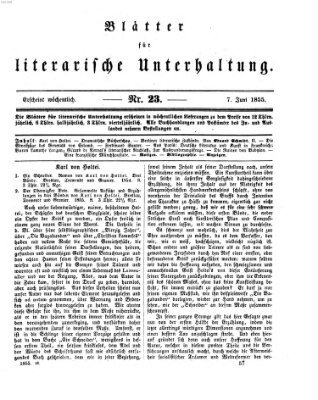 Blätter für literarische Unterhaltung Donnerstag 7. Juni 1855