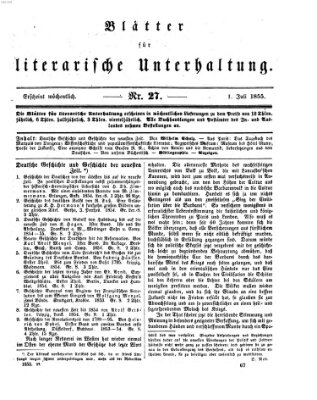 Blätter für literarische Unterhaltung Sonntag 1. Juli 1855