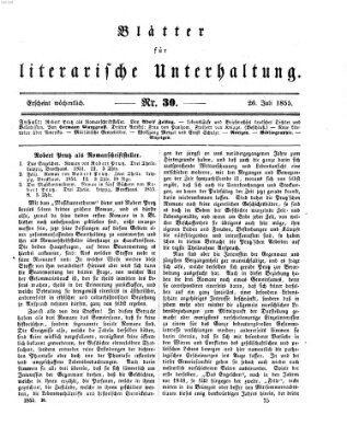Blätter für literarische Unterhaltung Thursday 26. July 1855