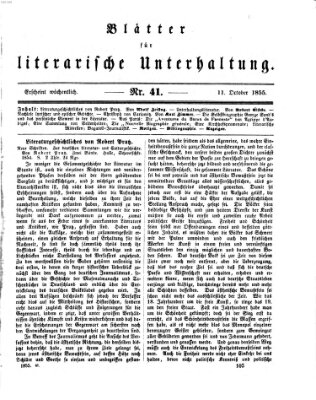 Blätter für literarische Unterhaltung Donnerstag 11. Oktober 1855