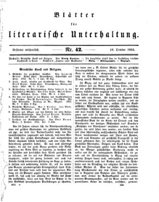 Blätter für literarische Unterhaltung Donnerstag 18. Oktober 1855