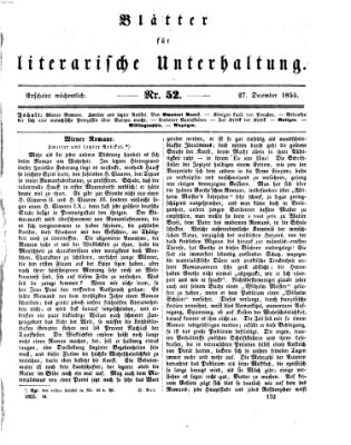 Blätter für literarische Unterhaltung Donnerstag 27. Dezember 1855