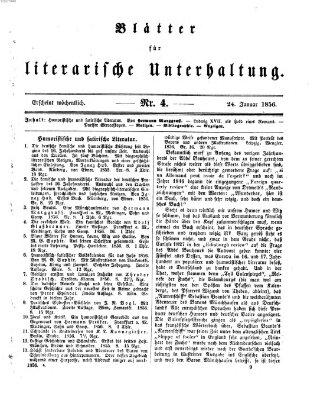 Blätter für literarische Unterhaltung Donnerstag 24. Januar 1856