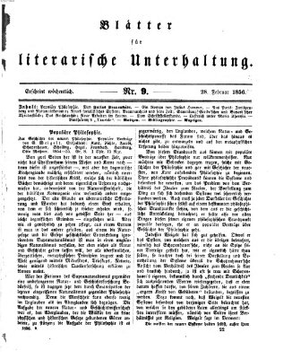 Blätter für literarische Unterhaltung Donnerstag 28. Februar 1856