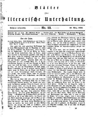 Blätter für literarische Unterhaltung Donnerstag 20. März 1856