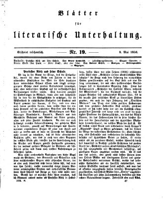 Blätter für literarische Unterhaltung Donnerstag 8. Mai 1856