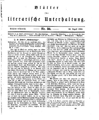 Blätter für literarische Unterhaltung Donnerstag 28. August 1856