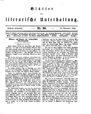 Blätter für literarische Unterhaltung Donnerstag 18. September 1856