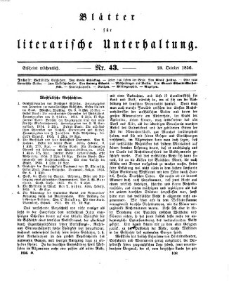 Blätter für literarische Unterhaltung Donnerstag 23. Oktober 1856