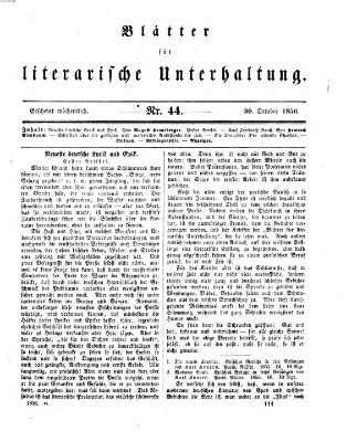 Blätter für literarische Unterhaltung Donnerstag 30. Oktober 1856