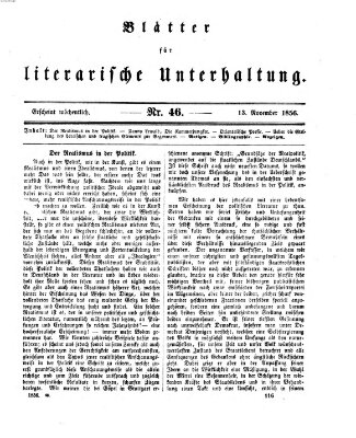 Blätter für literarische Unterhaltung Donnerstag 13. November 1856