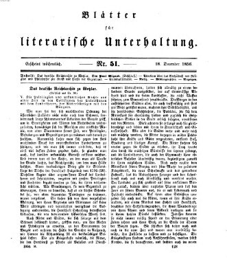 Blätter für literarische Unterhaltung Donnerstag 18. Dezember 1856