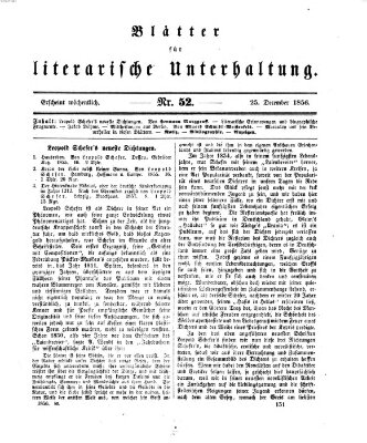 Blätter für literarische Unterhaltung Donnerstag 25. Dezember 1856