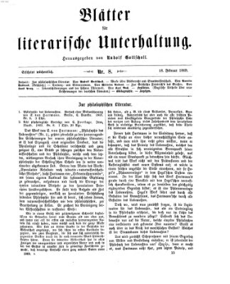 Blätter für literarische Unterhaltung Donnerstag 18. Februar 1869