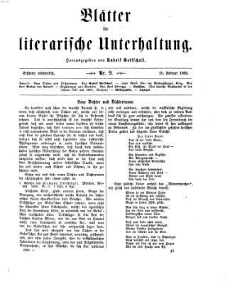 Blätter für literarische Unterhaltung Donnerstag 25. Februar 1869