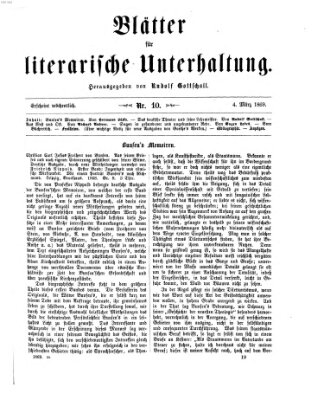 Blätter für literarische Unterhaltung Donnerstag 4. März 1869