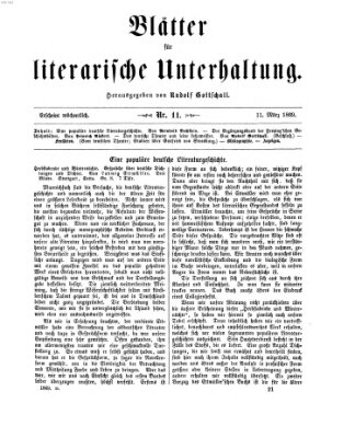 Blätter für literarische Unterhaltung Donnerstag 11. März 1869