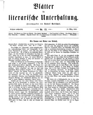 Blätter für literarische Unterhaltung Donnerstag 18. März 1869