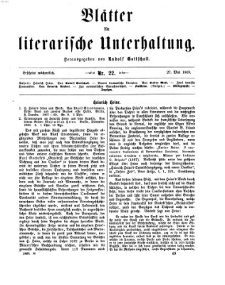 Blätter für literarische Unterhaltung Donnerstag 27. Mai 1869