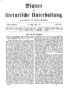 Blätter für literarische Unterhaltung Donnerstag 8. Juli 1869