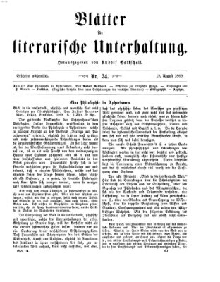 Blätter für literarische Unterhaltung Donnerstag 19. August 1869