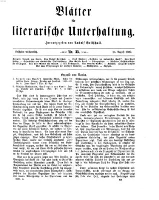 Blätter für literarische Unterhaltung Donnerstag 26. August 1869