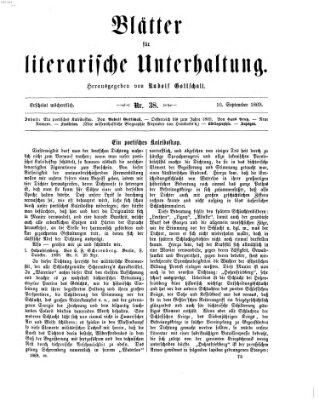 Blätter für literarische Unterhaltung Donnerstag 16. September 1869