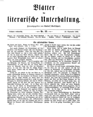 Blätter für literarische Unterhaltung Donnerstag 23. September 1869