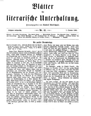 Blätter für literarische Unterhaltung Donnerstag 7. Oktober 1869