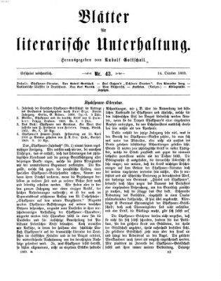 Blätter für literarische Unterhaltung Donnerstag 14. Oktober 1869