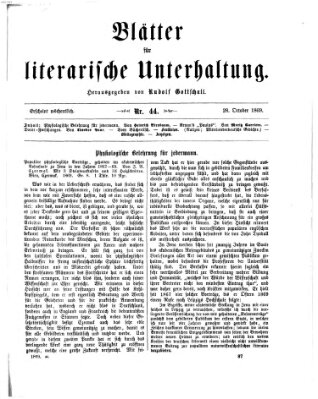 Blätter für literarische Unterhaltung Donnerstag 28. Oktober 1869