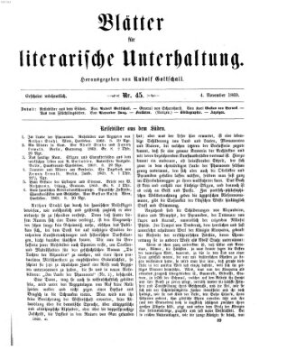 Blätter für literarische Unterhaltung Donnerstag 4. November 1869