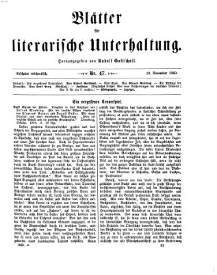 Blätter für literarische Unterhaltung Donnerstag 18. November 1869