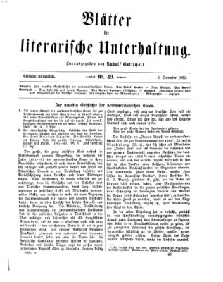 Blätter für literarische Unterhaltung Donnerstag 2. Dezember 1869