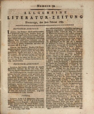 Allgemeine Literatur-Zeitung (Literarisches Zentralblatt für Deutschland) Dienstag 8. Februar 1785