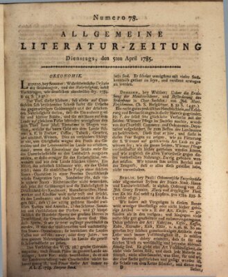 Allgemeine Literatur-Zeitung (Literarisches Zentralblatt für Deutschland) Dienstag 5. April 1785