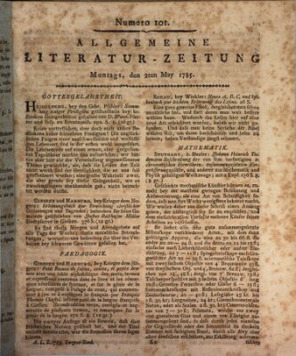 Allgemeine Literatur-Zeitung (Literarisches Zentralblatt für Deutschland) Montag 2. Mai 1785