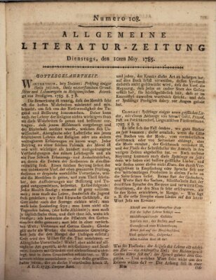 Allgemeine Literatur-Zeitung (Literarisches Zentralblatt für Deutschland) Dienstag 10. Mai 1785