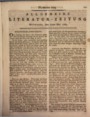 Allgemeine Literatur-Zeitung (Literarisches Zentralblatt für Deutschland) Mittwoch 11. Mai 1785