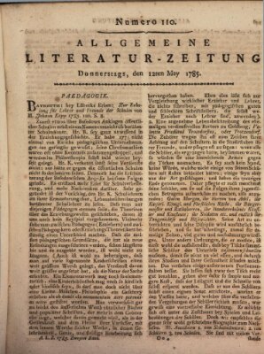 Allgemeine Literatur-Zeitung (Literarisches Zentralblatt für Deutschland) Donnerstag 12. Mai 1785