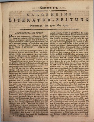 Allgemeine Literatur-Zeitung (Literarisches Zentralblatt für Deutschland) Dienstag 17. Mai 1785