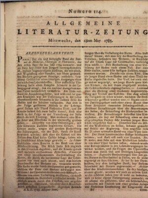 Allgemeine Literatur-Zeitung (Literarisches Zentralblatt für Deutschland) Mittwoch 18. Mai 1785