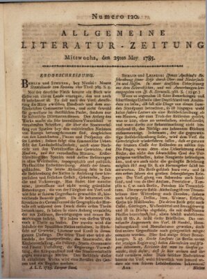 Allgemeine Literatur-Zeitung (Literarisches Zentralblatt für Deutschland) Mittwoch 25. Mai 1785