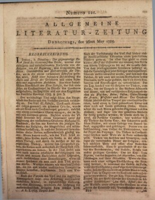 Allgemeine Literatur-Zeitung (Literarisches Zentralblatt für Deutschland) Donnerstag 26. Mai 1785