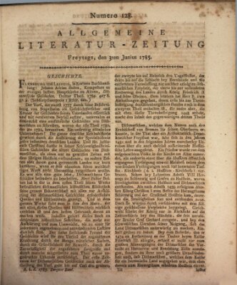 Allgemeine Literatur-Zeitung (Literarisches Zentralblatt für Deutschland) Freitag 3. Juni 1785