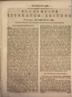 Allgemeine Literatur-Zeitung (Literarisches Zentralblatt für Deutschland) Freitag 24. Juni 1785