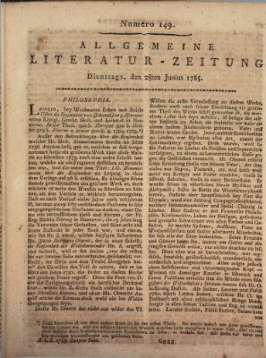 Allgemeine Literatur-Zeitung (Literarisches Zentralblatt für Deutschland) Dienstag 28. Juni 1785