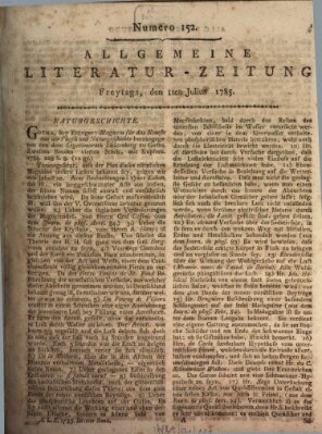 Allgemeine Literatur-Zeitung (Literarisches Zentralblatt für Deutschland) Freitag 1. Juli 1785