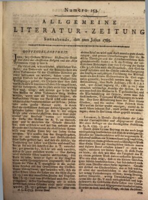 Allgemeine Literatur-Zeitung (Literarisches Zentralblatt für Deutschland) Samstag 2. Juli 1785